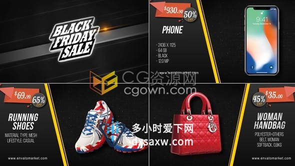 网上商店产品促销活动折扣推广大拍卖广告视频动画制作-AE模板
