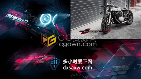 汽车摩托车赛车体育运动比赛电视广播频道节目包装制作-AE模板下载