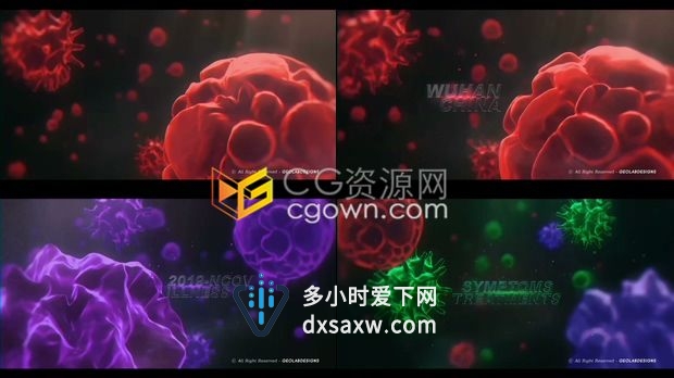 新型冠状病毒肺炎医疗演示化学解剖介绍宣传视频效果动画制作-AE模板下载