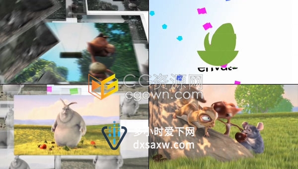 现代透明玻璃质感多屏展示视频包装文字遮罩效果喜剧动画预告片-AE模板