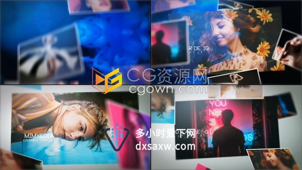 很酷的零重力效果薄雾背景动画展示时尚度假专辑家庭视频相册-AE模板下载