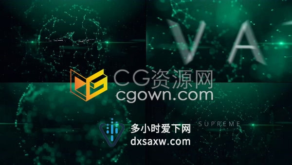 AE模板-创新互联网安全信息开场5G网络技术演示动态闪光点线连接粒子标题