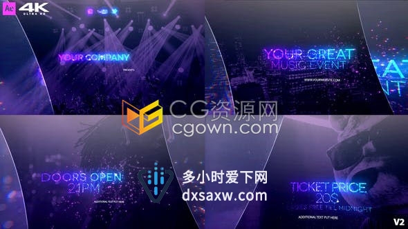 彩妆美容行业年终答谢晚会音乐节时装发布会年会现场LED宣传视频-AE模板
