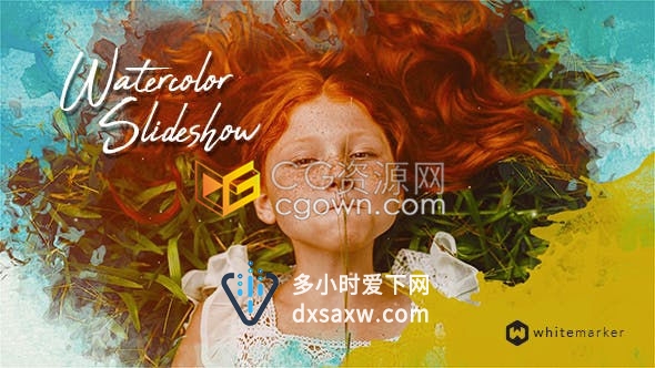 干净独特设计感不同的水彩背景素描复古风格旅行回忆相册-AE模板