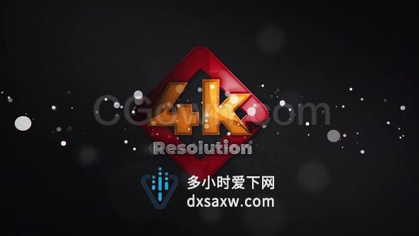 三维亮光颗粒标志展示大气4K冲击爆破光泽LOGO片头动画-AE模板下载