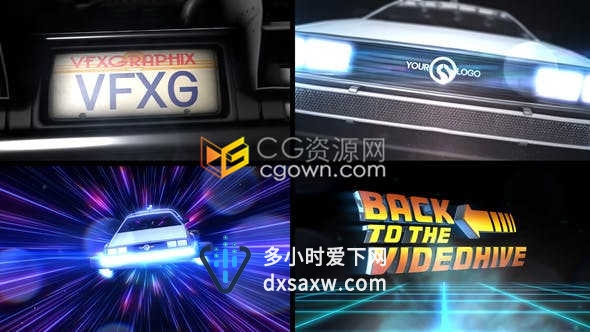 Element 3D制作老款汽车三维文字动画LOGO视频片头演绎效果-AE模板下载