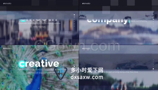 简短平划企业介绍活动开幕演示简单排版过渡幻灯片-AE模板