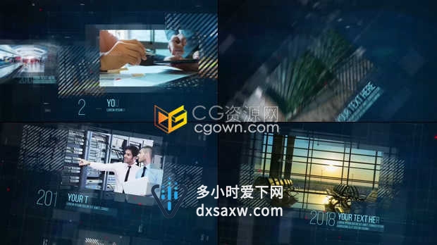 云计算机互联网公司发展历程时间线展示介绍企业信息历史视频宣传片-AE模板下载