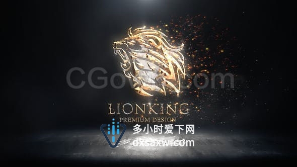 金属火花银色粒子标志揭示大气品牌LOGO片头-AE模板下载