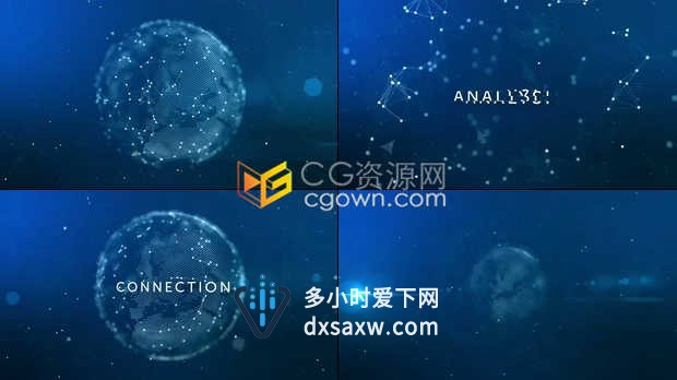 全球信息互联网安全技术科技宣传视频片头效果制作包括插件版本-AE模板下载