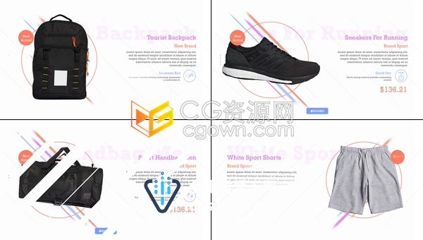 商店服装鞋包饰品介绍展示视频潮牌网店运动品牌促销广告包装-AE模板