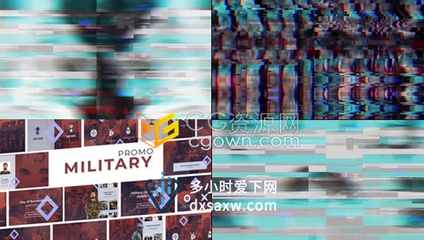 战争场景军事宣传历史图像战时视频纪录片武警部队演练激励幻灯片-AE模板