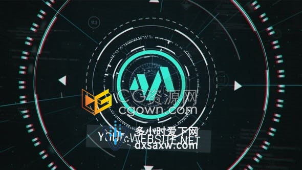 HUD图形动画信息显示简介科技公司宣传视频LOGO片头故障效果-AE模板下载