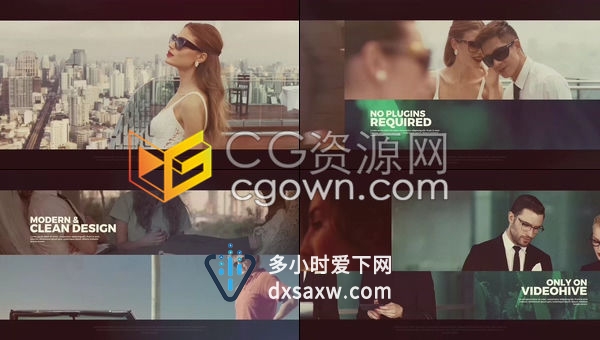 极简优雅高端大气商务宣传片产品推广介绍平滑切割分屏过渡动画效果-AE模板