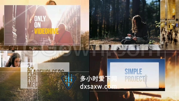 时尚介绍快速幻灯片简单文字标题开场-AE模板下载