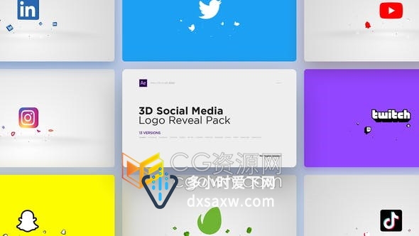 13款简单形状弹跳动画介绍LOGO宣传视频片头效果-AE模板