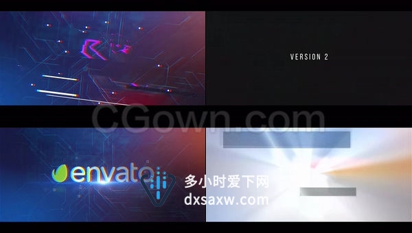 科幻数字故障标识揭示生物化学实验室医疗公司LOGO片头-AE模板下载