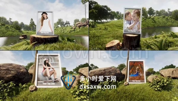 旅游促销家庭婚礼毕业相册自然环境优雅幻灯片-AE模板