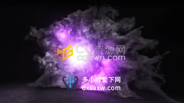 奇幻色彩烟雾粒子效果快速闪光标志LOGO介绍AE模板片头下载