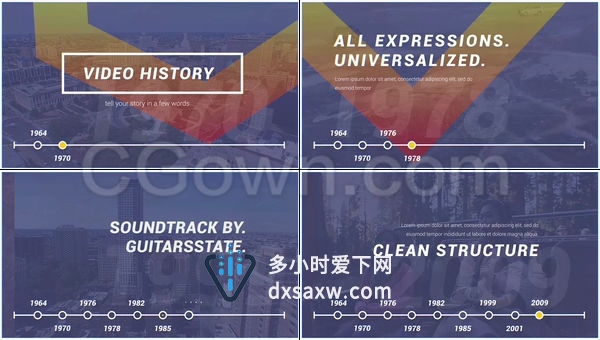 公司发展史企业时间线简约视频视差演示宣传片-AE模板下载