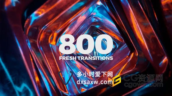 800种Transitions视频转场动画效果制作粒子光效失真故障艺术分裂等-AE模板下载