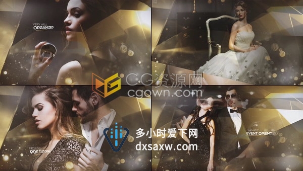 大气金色质感宣传片制作颁奖典礼人物介绍婚礼视频制作-AE模板
