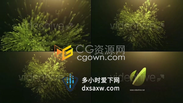 唯美抽象有机粒子生长串线优雅演绎企业LOGO片头动画-AE模板下载