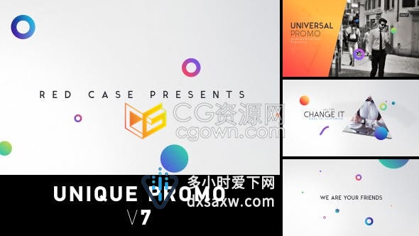 彩球小圆圈包装演示简约商务会议开场幻灯片时尚宣传片系列AE模板V7