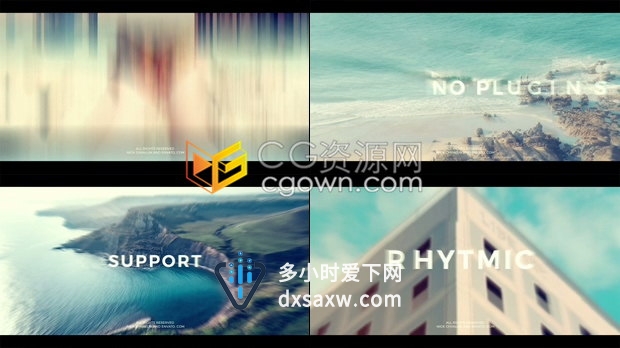 AE模板下载快闪转场画面介绍宣传视频片头嘻哈摇滚风格幻灯片效果