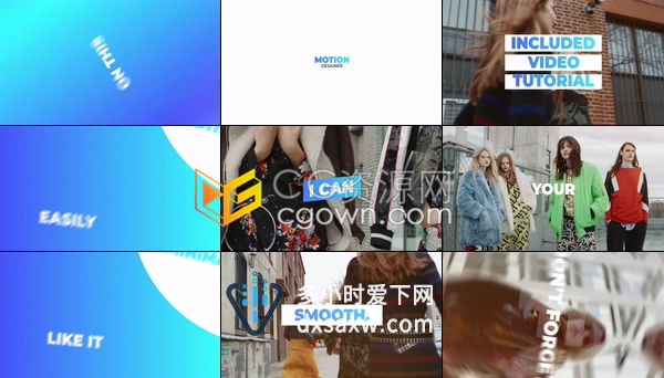 时尚漂亮多样变化实用版面设计模特写真标题宣传幻灯片-AE模板下载