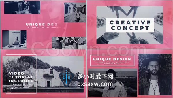 现代公司简单宣传片展示公司大事记产品事件商业人物幻灯片演示