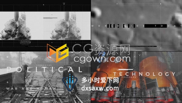 AE模板-复古纪录片革命战争电影预告片部队武警信息宣传视频