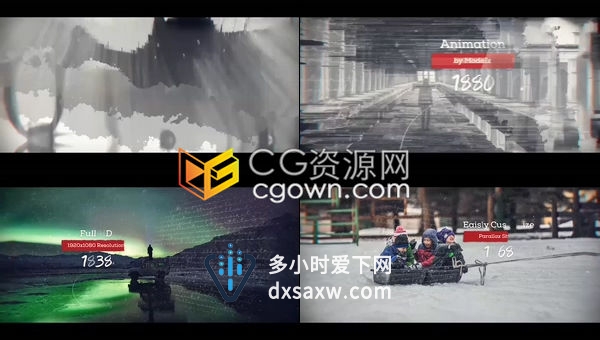 3D透视像素画复古时间线划动切换视差效果历史纪录片-AE模板下载