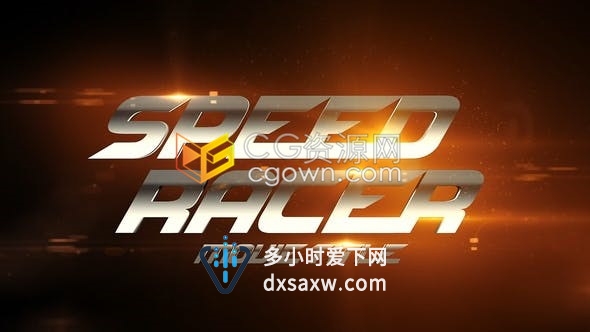 电影片名介绍赛车手开场宣传介绍视频光效标题字幕动画制作-AE模板下载