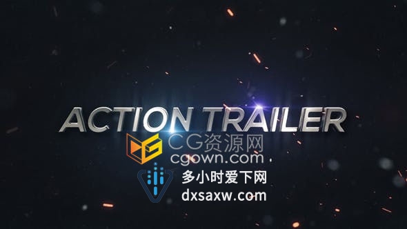 火花飞溅粒子扩散电影级金属感标题LOGO视频演示-AE模板下载