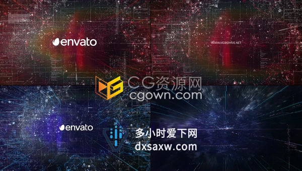 科技感信息图形世界地球动画片头4K电视节目游戏介绍技术公司-AE模板下载