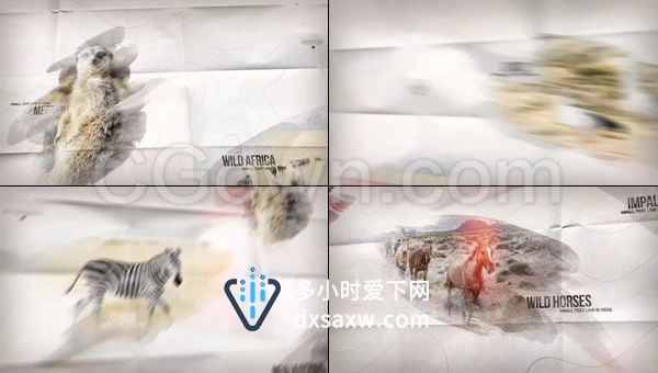 假期旅游相册探险纪录片开场野生自然动物视频动画-AE模板下载