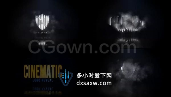 创意烟雾云勾勒电影金属标志电视节目纪录片商业广告促销活动预告片-AE模板下载
