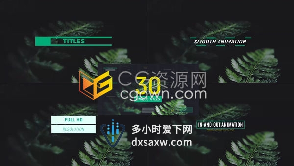 AE模板-30个动感迷你字幕条文字特效标题排版徽标动画