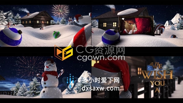 神奇圣诞节日动画场景公司宣传视频介绍独特祝福贺卡-AE模板下载