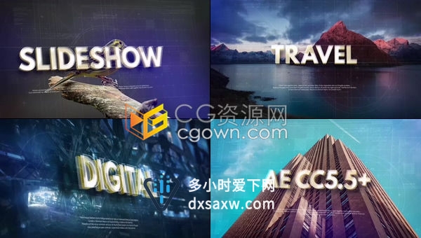 3D科技感排版设计电视广播时尚新闻文字标题包装宣传-AE模板下载