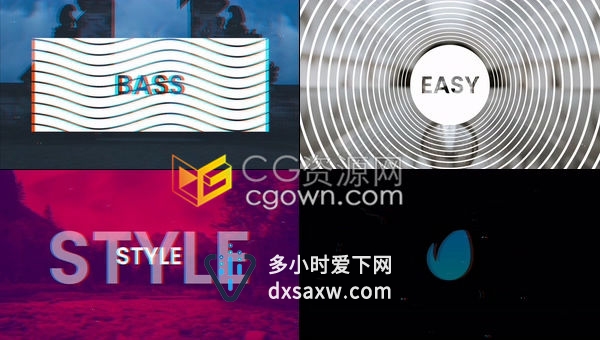时尚快速多线条图形演变动画现代文字图片快闪片头-AE模板下载