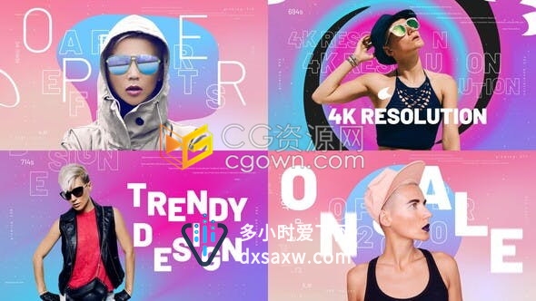 多彩时尚元素动画介绍视频服装衣用品商店宣传推广效果-AE模板下载