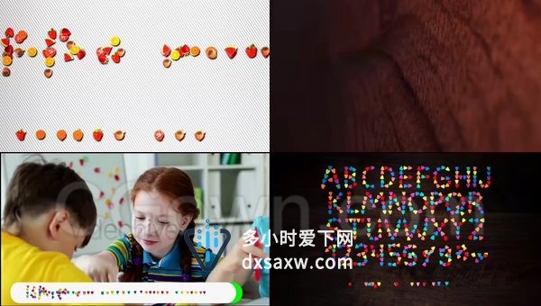 超酷的卡通定格字体展示童趣早教培训商务餐馆风格标题动画-AE模板下载