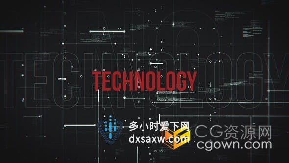 4K黑暗气氛科幻元素HUD像差特效高科技互联网公司标题预告片-AE模板