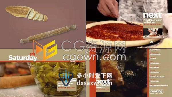 4K分辨率电视广播美食烹饪节目包装含食品蔬菜水果糖果等100种元素-AE模板