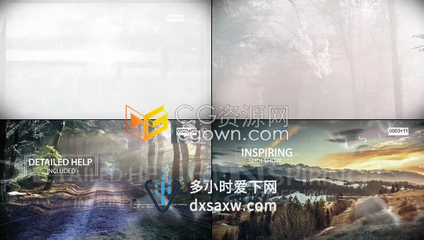油墨遮罩幻灯片介绍照片展示视差效果视频开场-AE模板下载