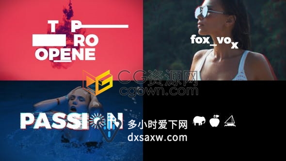 时尚潮牌创意品牌宣传片头活动简约视频动感节奏图文动画制作-AE模板下载