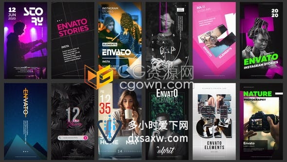 12款商城网站APP应用程序社交媒体业务广告小视频动画制作-AE模板