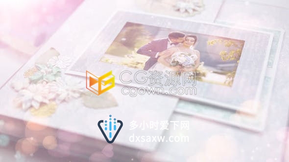 4K手工剪贴簿翻页相册唯美漏光特效婚礼回忆儿童相册簿-AE模板下载
